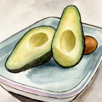 Avocado and Frisée Salad with Cheese-Filled Eggplant Rolls