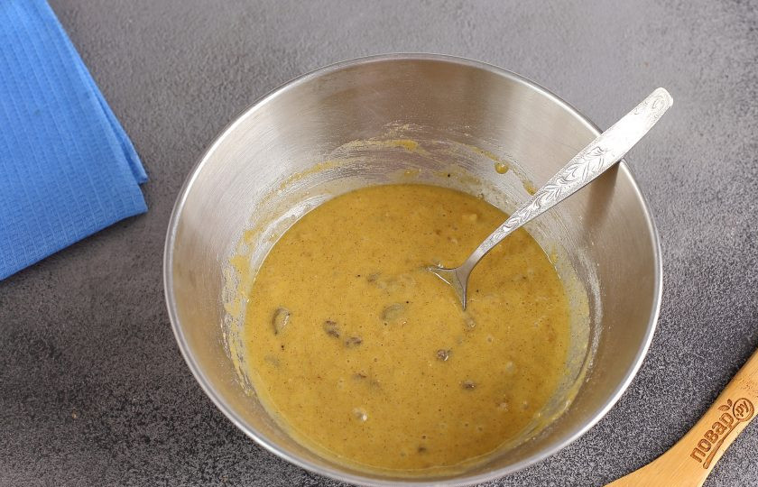 1. Этап. Кекс из амарантовой муки: Перемешайте все еще раз. Тесто готово.