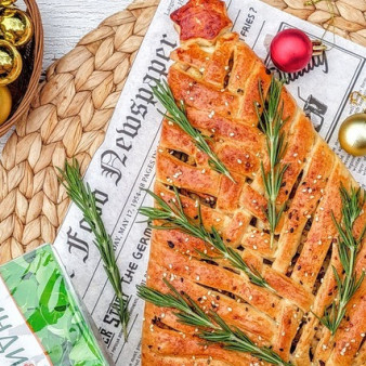 Пирог с индейкой и лисичками