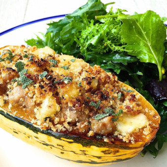 Squash Stuffed With Sausage and Fontina