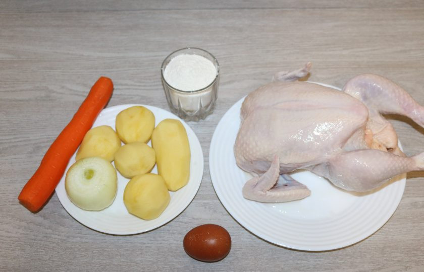 1. Этап. Татарский суп-лапша «Токмач»: Подготовьте ингредиенты.