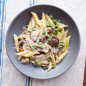 Sautéed Chicken, Mushroom, and Pea Penne