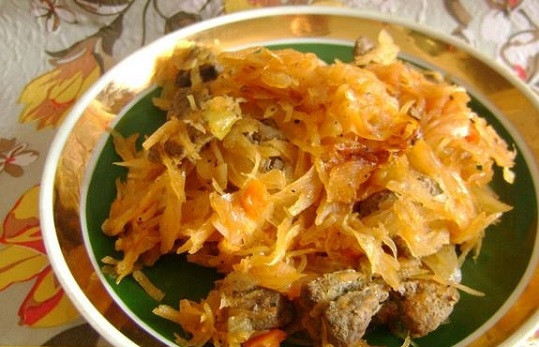 1. Этап. Капуста, тушенная с печенью: 4. И вот такой результат. Приятного аппетита!