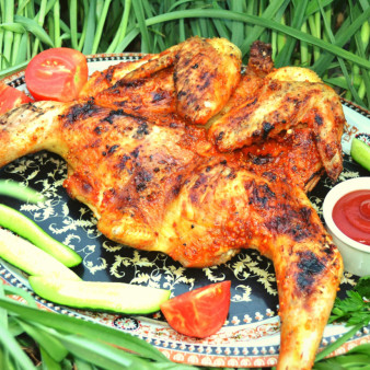Курица на мангале целиком