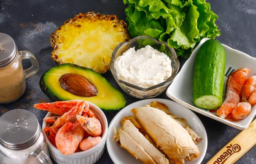 1. Этап. Начинки для суши: Подготовьте указанные ингредиенты.