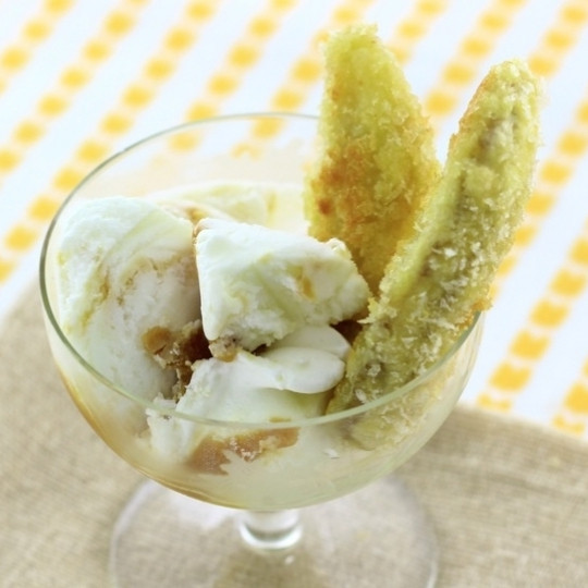 1. Этап. Бананы в темпуре: Подавать рекомендую с мороженым. Бананы в темпуре готовы!