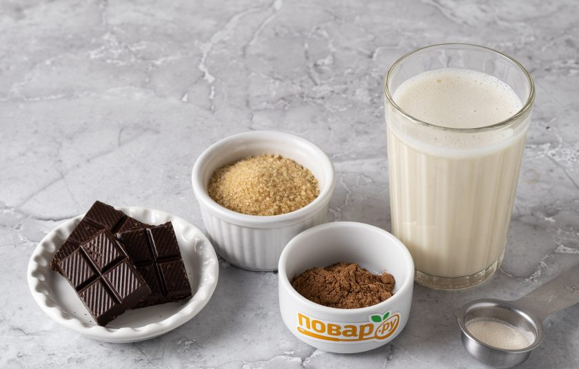 1. Этап. Десерт без выпечки и муки: Подготовьте все ингредиенты.