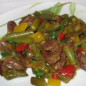 Куриные сердечки с фасолью