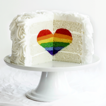 Rainbow Heart Cake