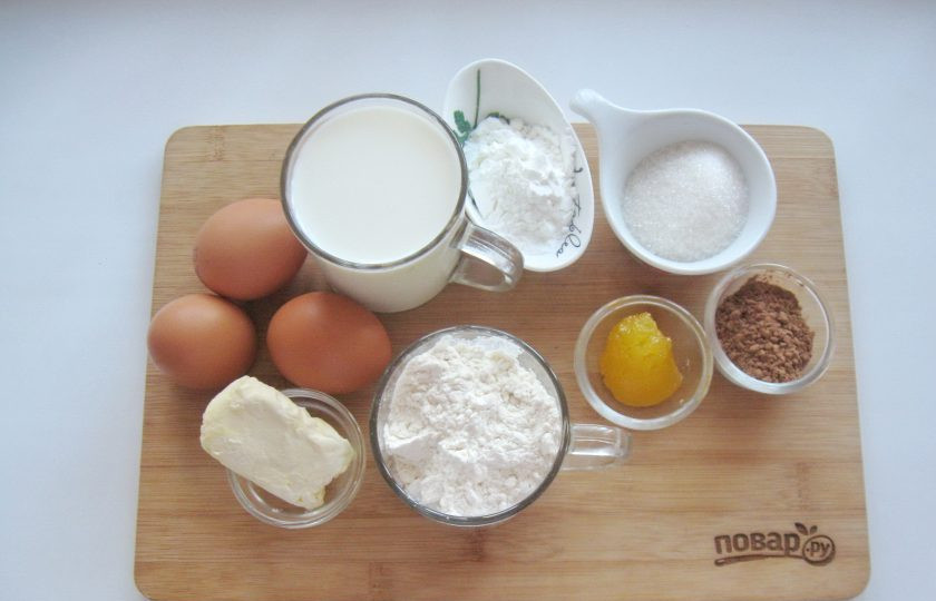 1. Этап. Торт Престиж: Подготовьте ингредиенты для приготовления торта.