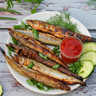 Корюшка на мангале