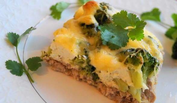 1. Этап. Запеканка из мяса и брокколи: Готовьте запеканку в течение 55 минут до румяного цвета. Если хотите, украсьте зеленью перед подачей. Приятного аппетита!