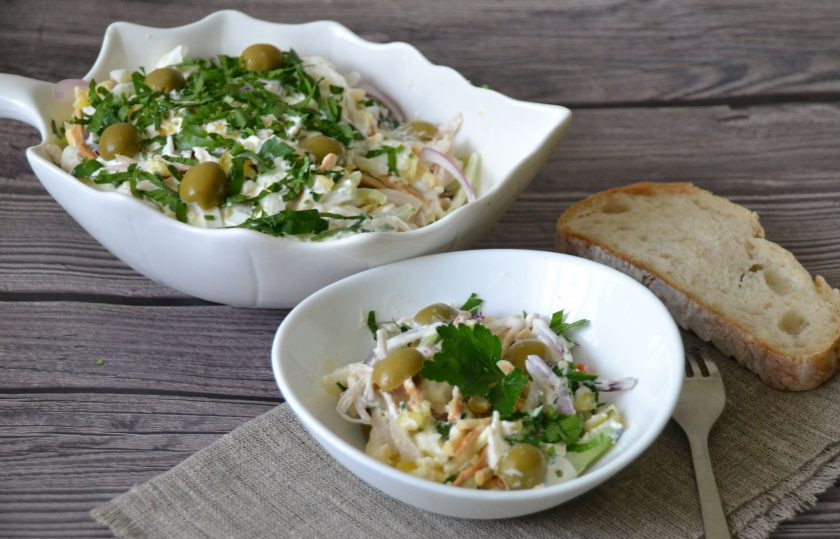 1. Этап. Салат с копченым сыром Косичка: Салат готов. Приятного аппетита!