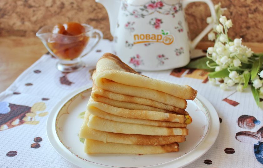 1. Этап. Пышные блины без дрожжей: Пышные блины без дрожжей готовы. Можно подавать к столу. Приятного аппетита!