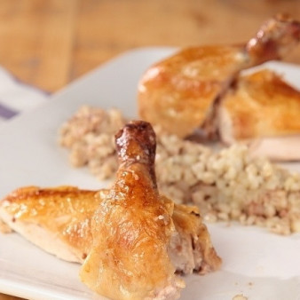 Курица, фаршированная крупой