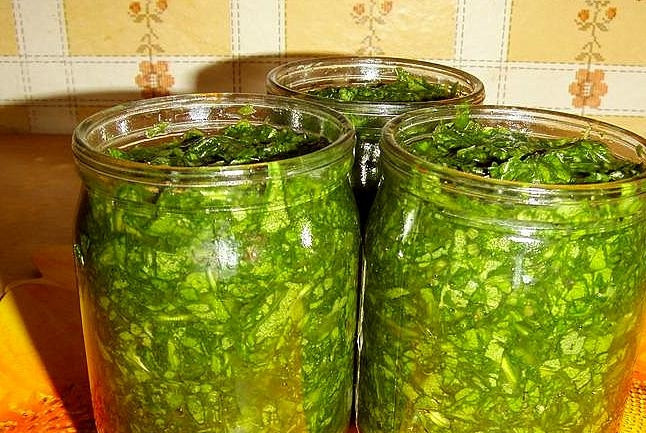 Щавель консервированный 1. Этап. Щавель консервированный: Консервированный щавель готов!