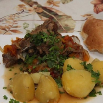 Хашлама из баранины на пиве