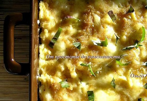 1. Этап. Пармантье с курицей и базиликом: Перед подачей посыпьте базиликом.