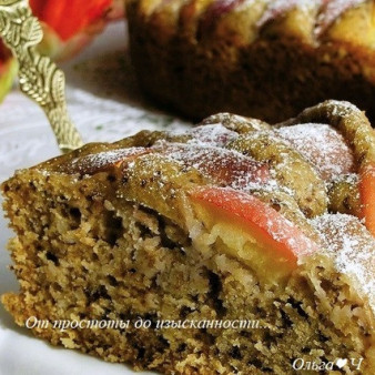 Ореховый пирог с яблоками и хлопьями
