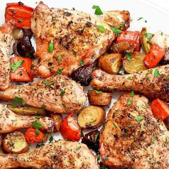 Куриные ножки с овощами