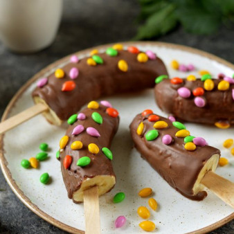 Замороженные бананы в шоколаде