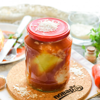 Перец фаршированный рисом на зиму