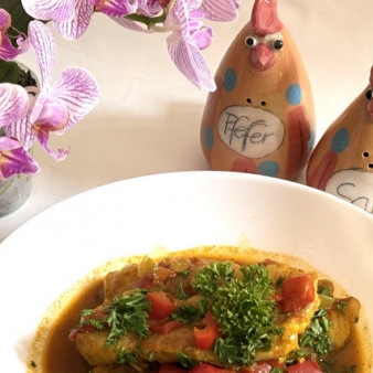 Карри с рыбой и овощами