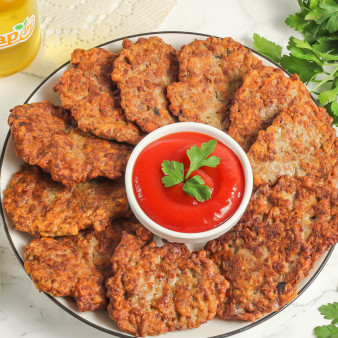 Оладьи из куриных сердечек