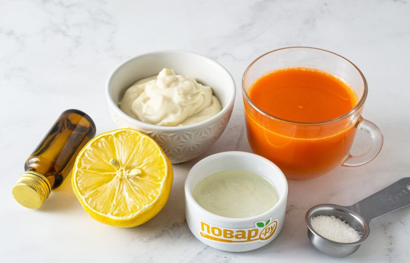 1. Этап. Морковное мороженое: Подготовьте все ингредиенты.