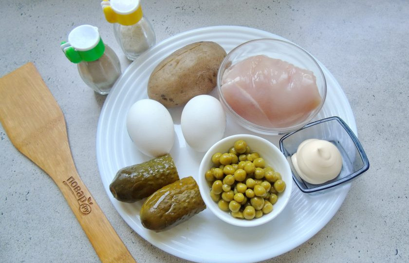 1. Этап. Салат Лада: Подготовьте ингредиенты для приготовления салата 