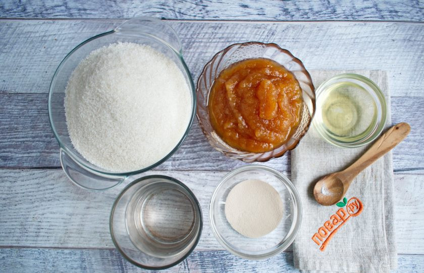 1. Этап. Зефир по ГОСТу: Подготовьте необходимые продукты.