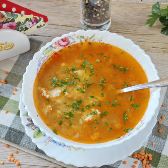 Суп из чечевицы с фаршем