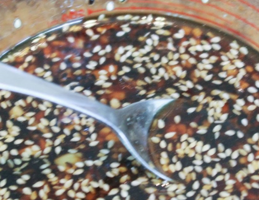 1. Этап. Шашлык гармошкой: 6. Хорошенько перемешайте все ингредиенты маринада.