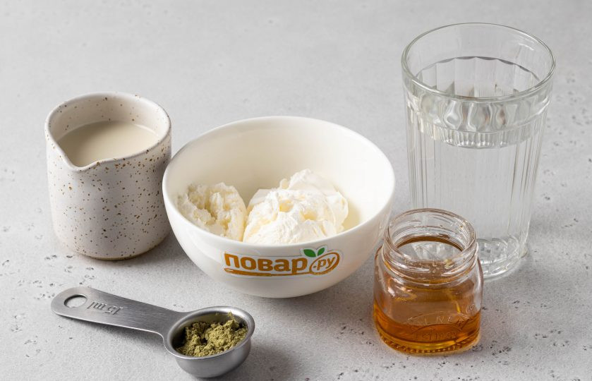 1. Этап. Матча Аффогато: Подготовьте все ингредиенты.