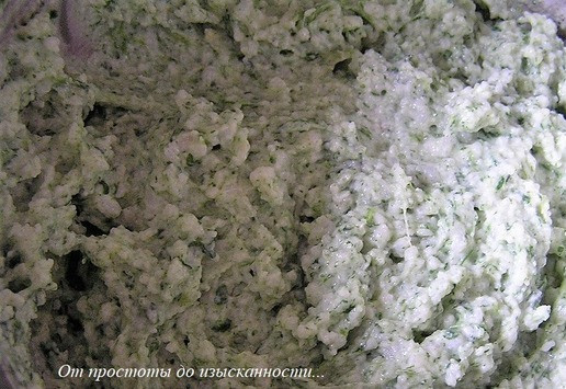 1. Этап. Торт-мусс с курицей и шпинатом: Перемешайте.