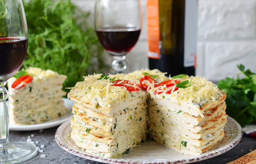 1. Этап. Закусочный торт для мужчин: Приятного аппетита!