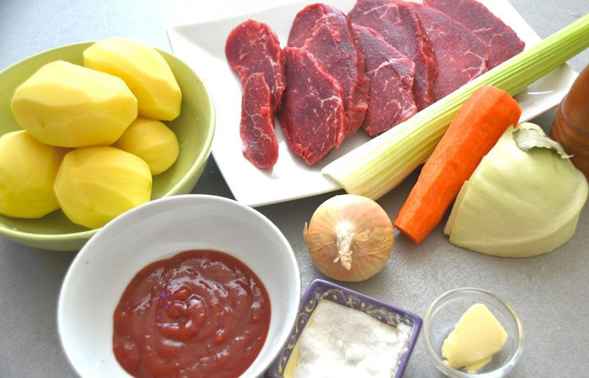 1. Этап. Телятина по-английски: Подготовьте ингредиенты.