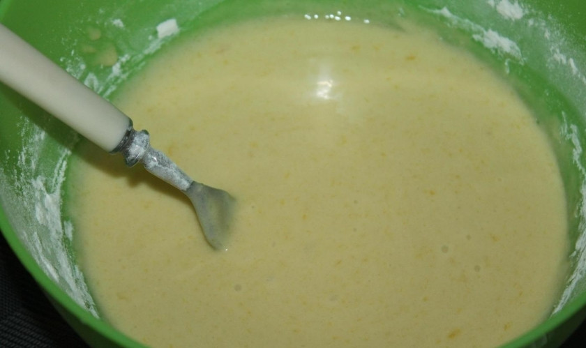 1. Этап. Торт Легко и быстро: 4. Получается вот такое густое и тягучее тесто.