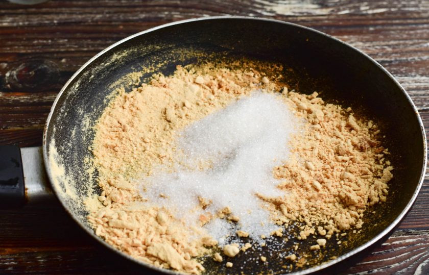 1. Этап. ПП сгущенка: Добавьте сахарозаменитель. Перемешайте.