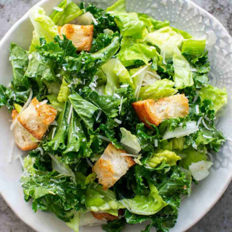 Kale Caesar Salad with Creamy Parmesan Dressing