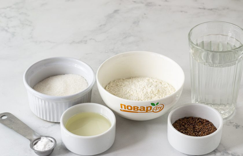 1. Этап. Постный торт Птичье молоко: Подготовьте все ингредиенты для приготовления бисквита.