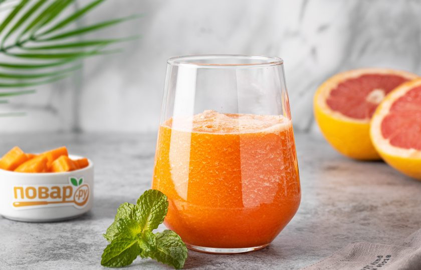 1. Этап. Морковный смузи с грейпфрутом: Морковный смузи с грейпфрутом готов!