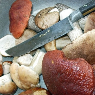 1. Этап. Пассерованный грибной суп: Моем, чистим наши лесные грибы.