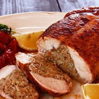 Новогодняя курочка без костей, фаршированная по-тоскански