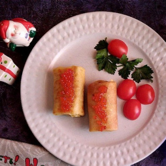 Блины, фаршированные картофелем с тунцом