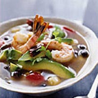 Shrimp Soup with Black Beans and Hominy