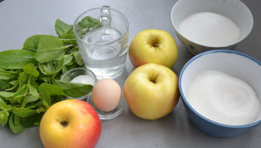 1. Этап. Мятный зефир: Приготовьте ингредиенты.