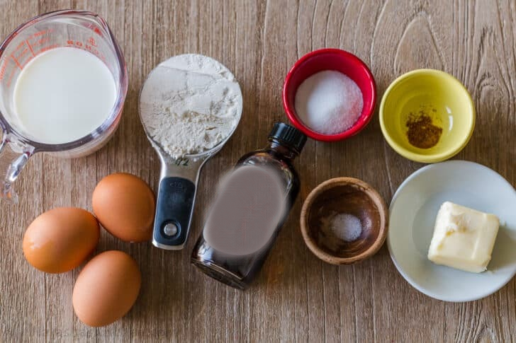 1. Stage. German Pancakes: Whisk all the ingredients except the butter in a blender until smooth.