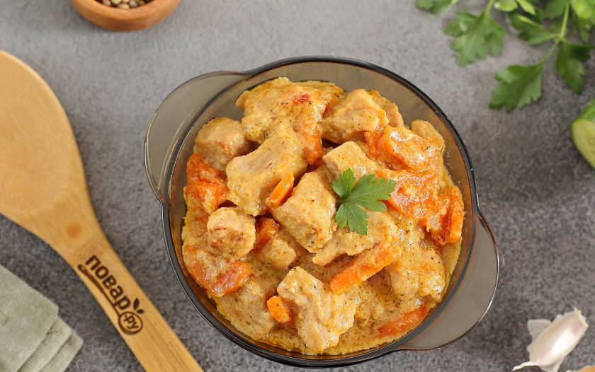 1. Этап. Свинина со сливками в мультиварке: Свинина со сливками в мультиварке готова. Приятного аппетита!