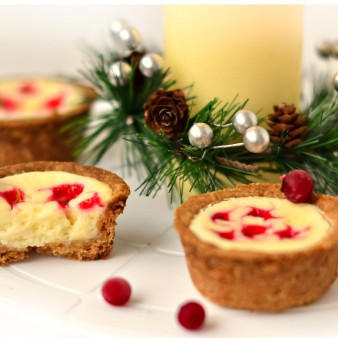 Mini cheesecakes with cranberries